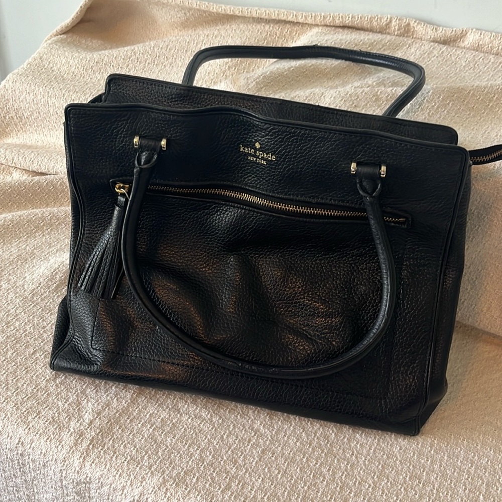 Kate Spade Black Leather Tote Bag